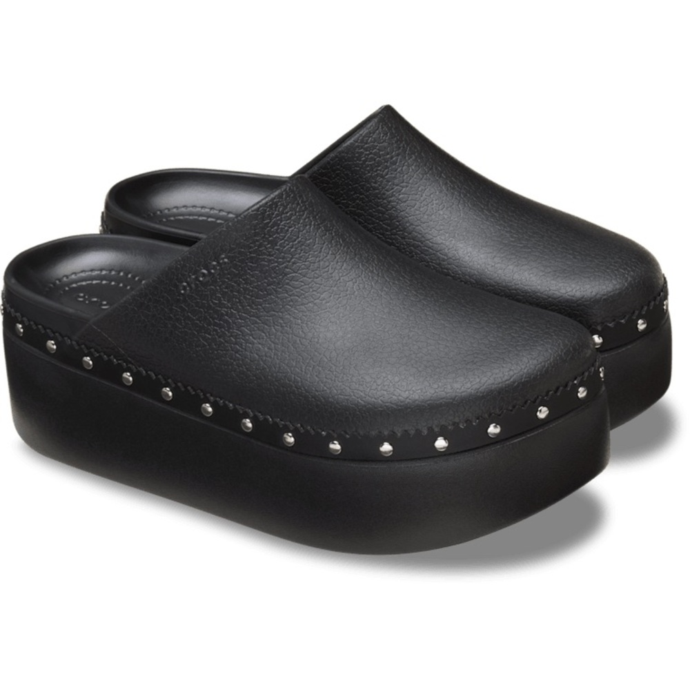 CROCS Dylan - Black Platform Studded Clog